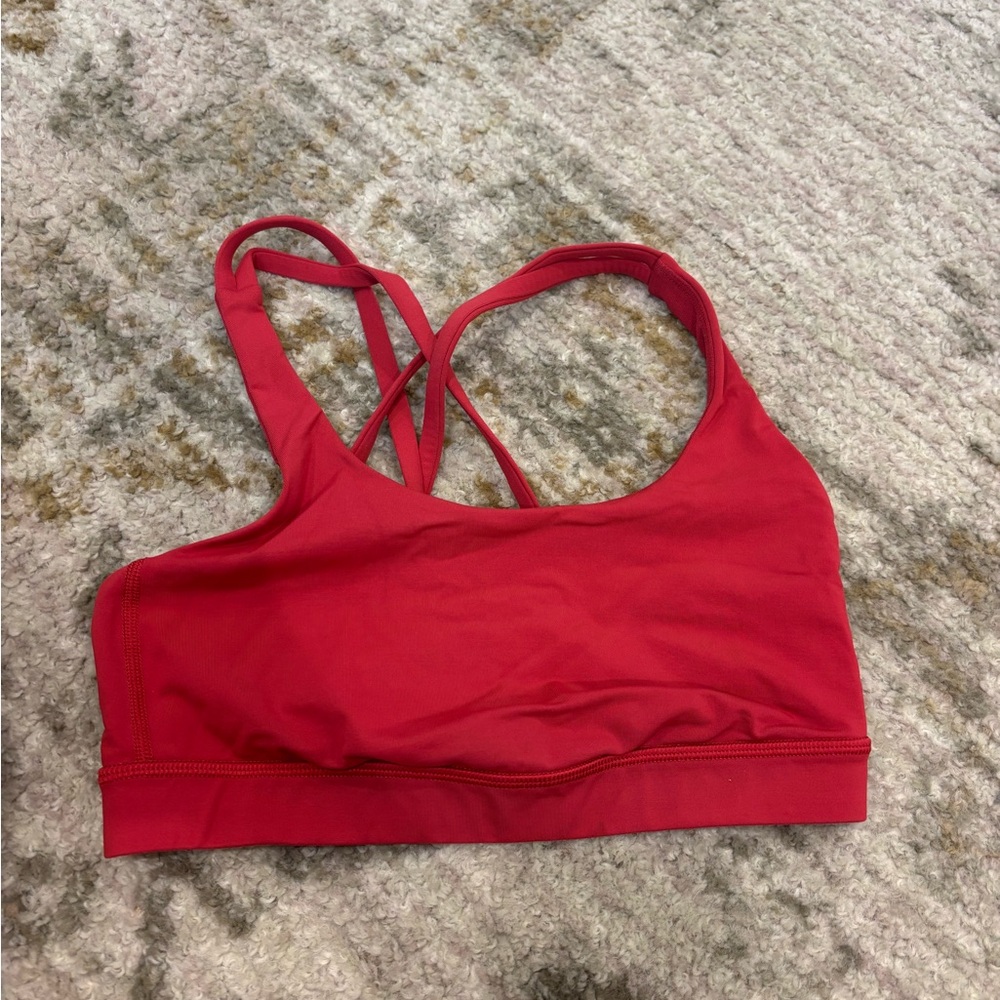 Red lululemon Sports Bra